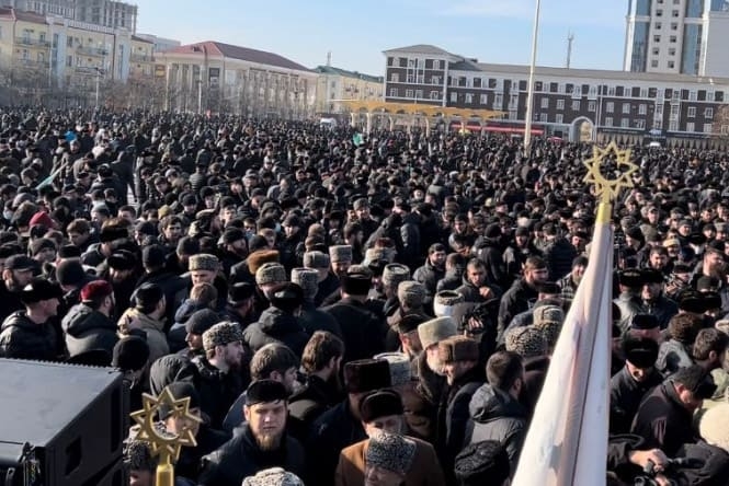 Митинг в Чечне